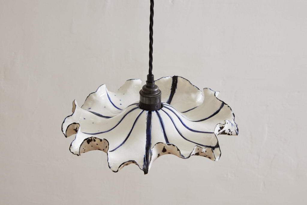 Nicky Kehoe - Striped Jellyfish Pendant, 15.75" in Blue