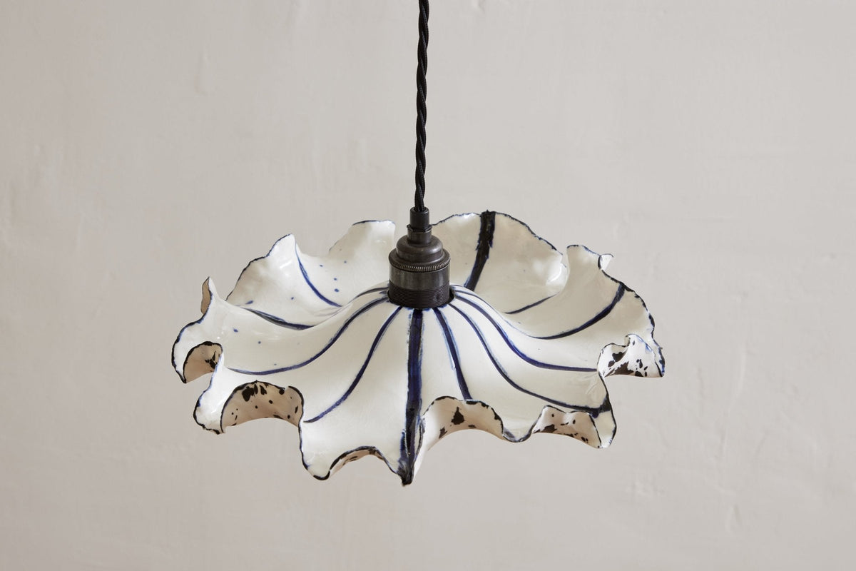 Nicky Kehoe - Striped Jellyfish Pendant, 15.75" in Blue
