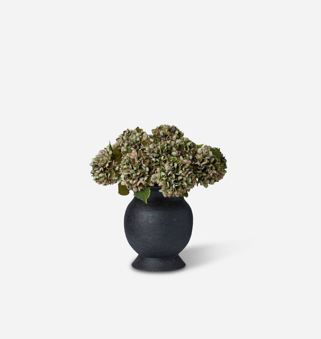 Amber Interiors - Faux Chloris Hydrangea Bundle in Large Barro Vase