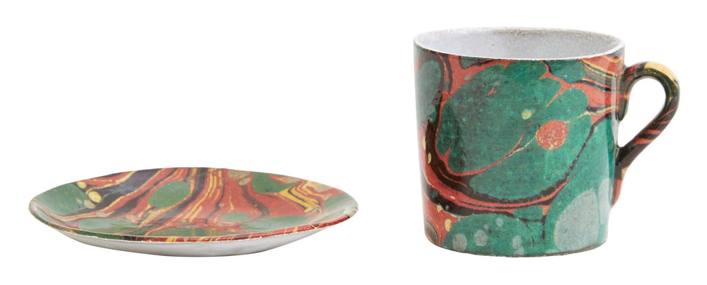 Jayson Home - Astier de Villatte Marbled Cup and Saucer