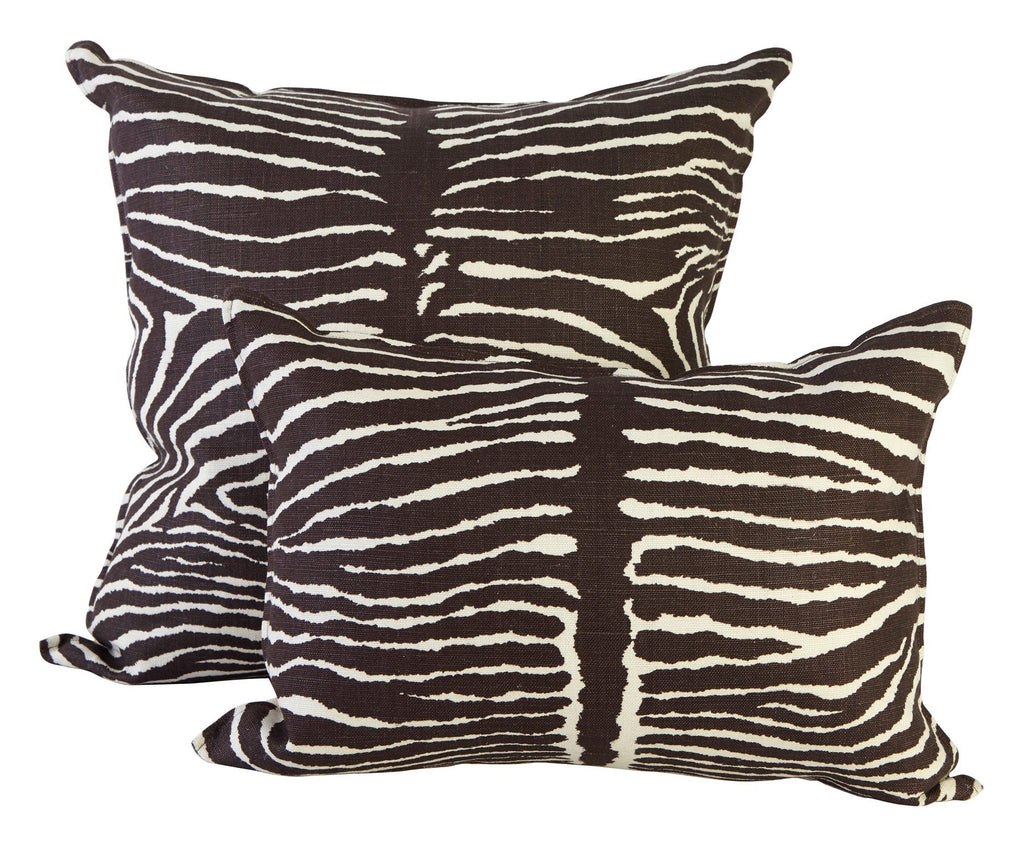 Jayson Home - Zebra Linen Pillows - Chocolate
