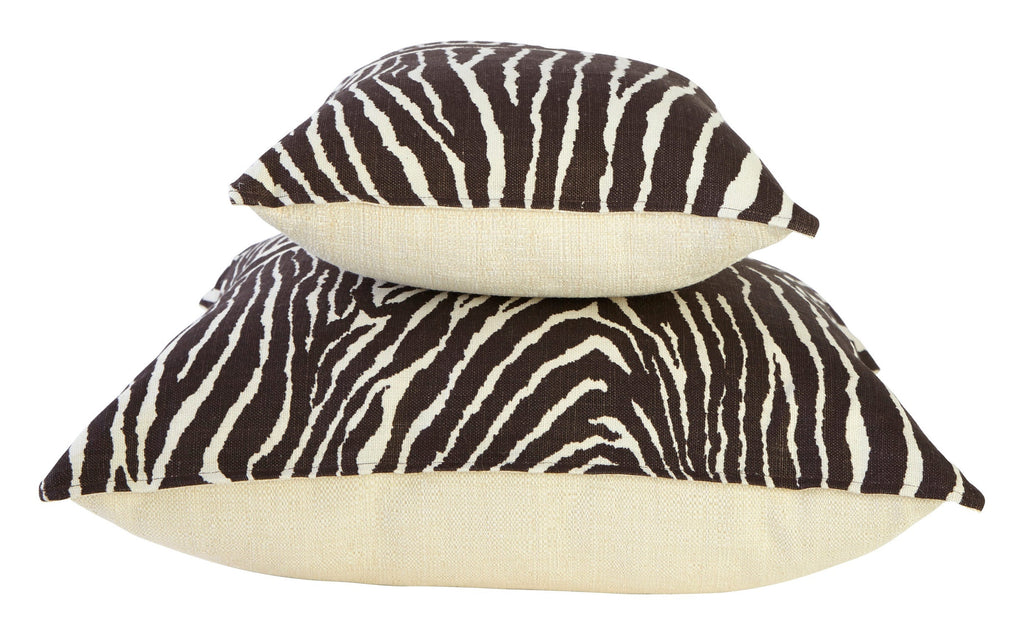 Jayson Home - Zebra Linen Pillows - Chocolate