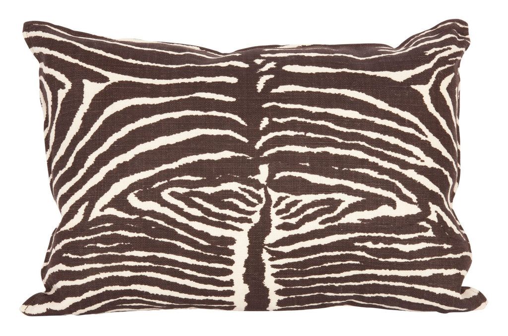 Jayson Home - Zebra Linen Pillows - Chocolate
