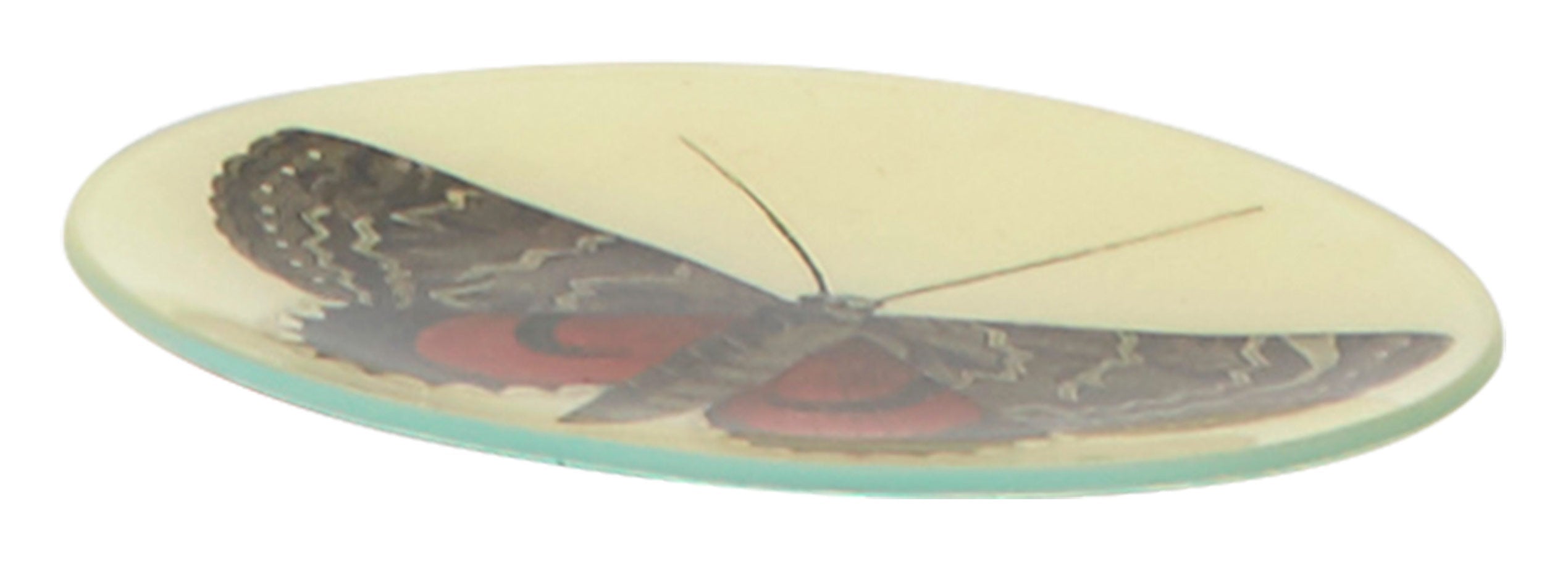Jayson Home - Red and Brown Butterfly Oval Tray