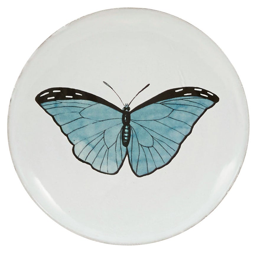 Jayson Home - Astier de Villatte Blue Butterfly Plate