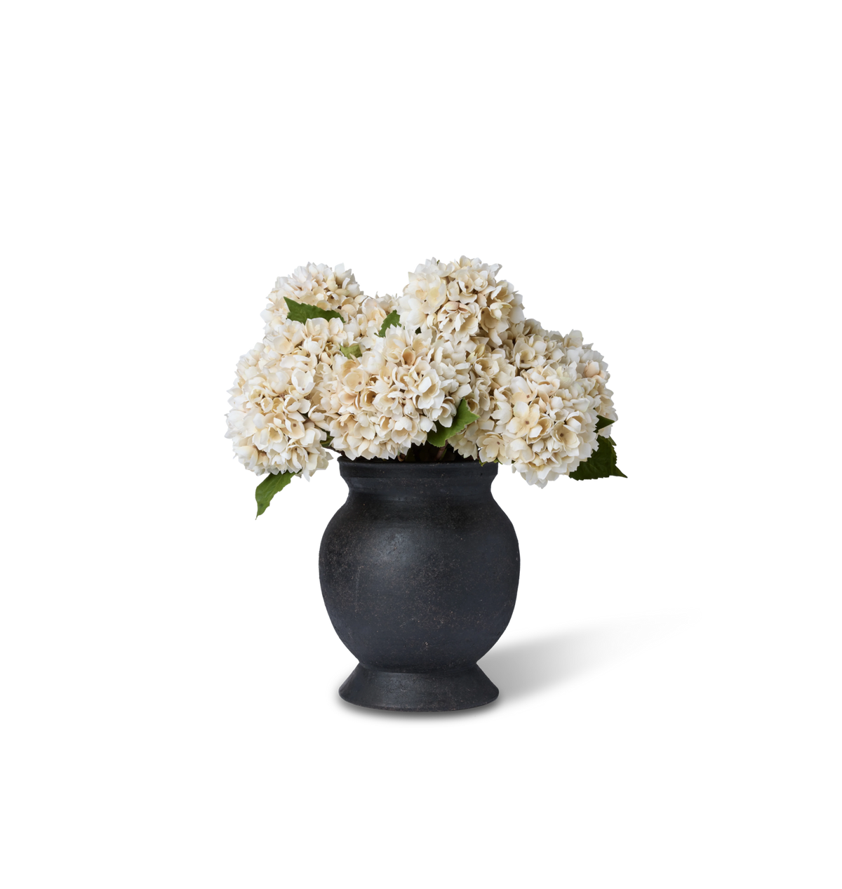 Amber Interiors - Faux Morning Mist Hydrangea Bundle in Large Barro Vase