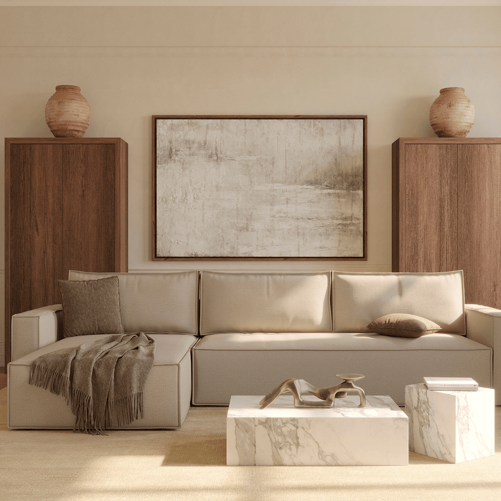 Urban Natural - Newilla Sleeper Sectional with Standard Arms
