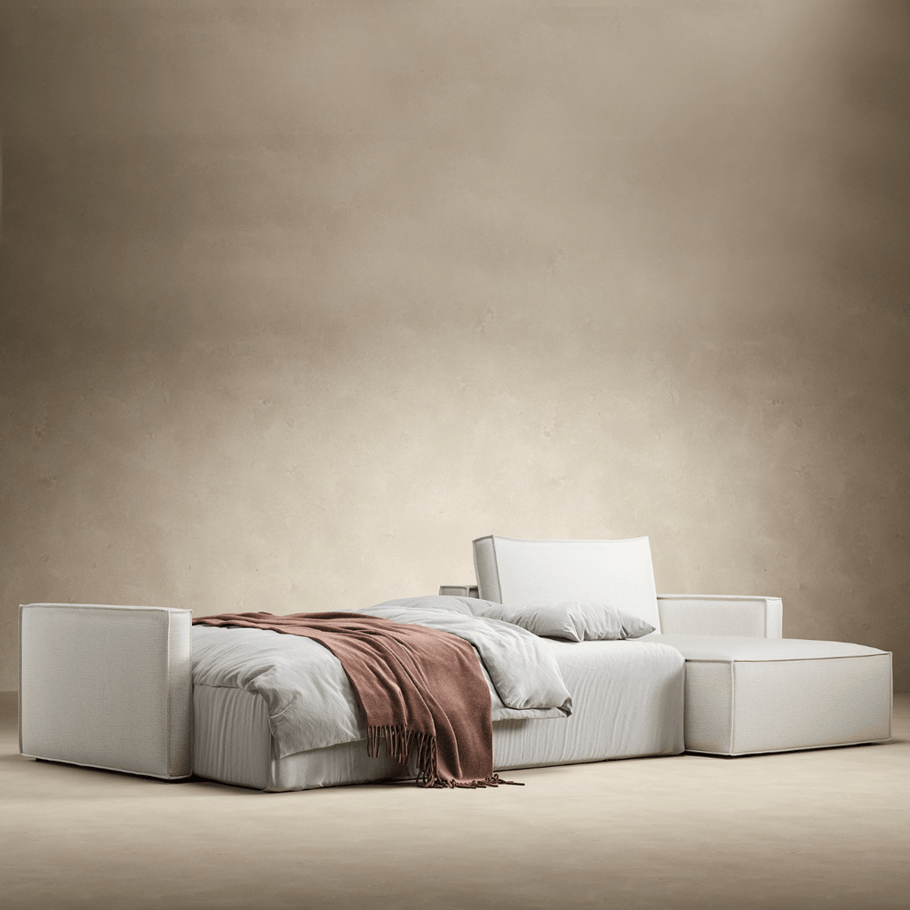 Urban Natural - Newilla Sleeper Sectional with Slim Arms