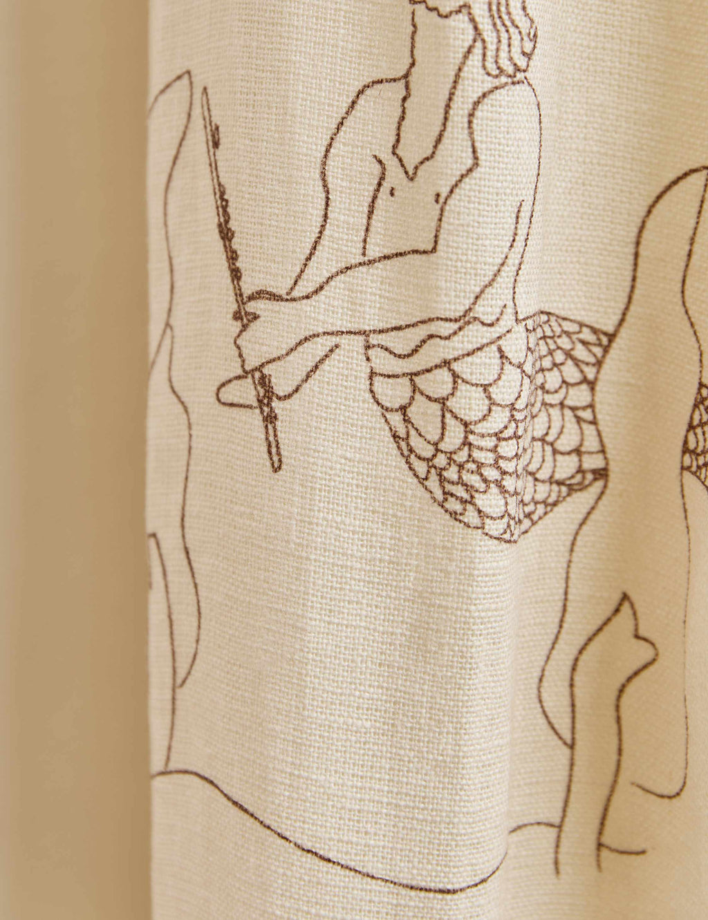 Lulu and Georgia - Mermaid Toile Linen Curtain Panel by Sarah Sherman Samuel