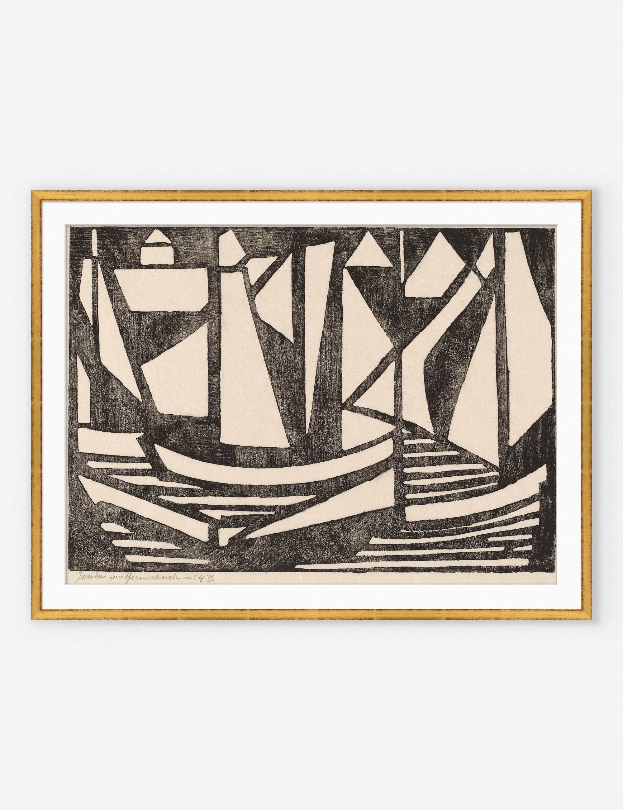 Lulu and Georgia - Japanese Woodcuts - Boats Print