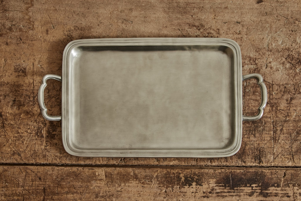 Nicky Kehoe - Pewter Lago Rectangle Tray with Handles