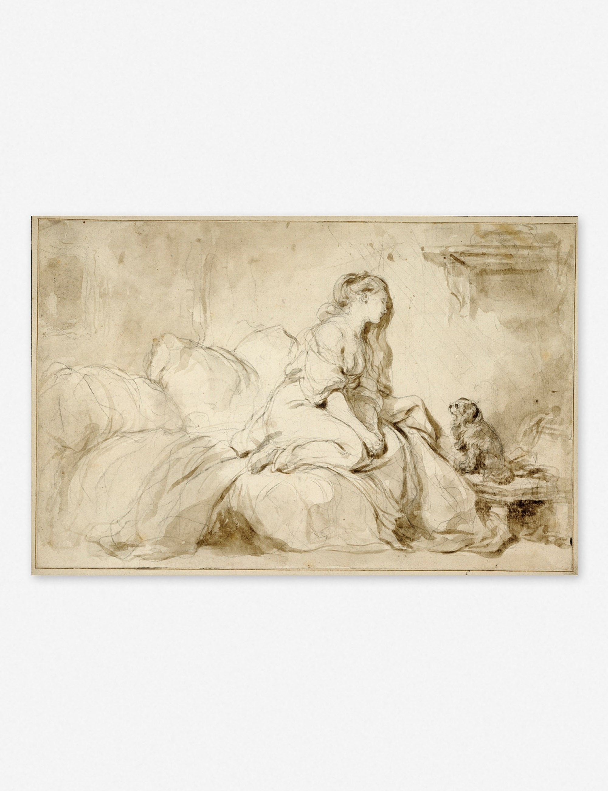 Lulu and Georgia - Oh! IF Only He Were as Faithful to Me Wall Art by Jean - Honoré Fragonard, Original Work held by the J. Paul Getty Museum