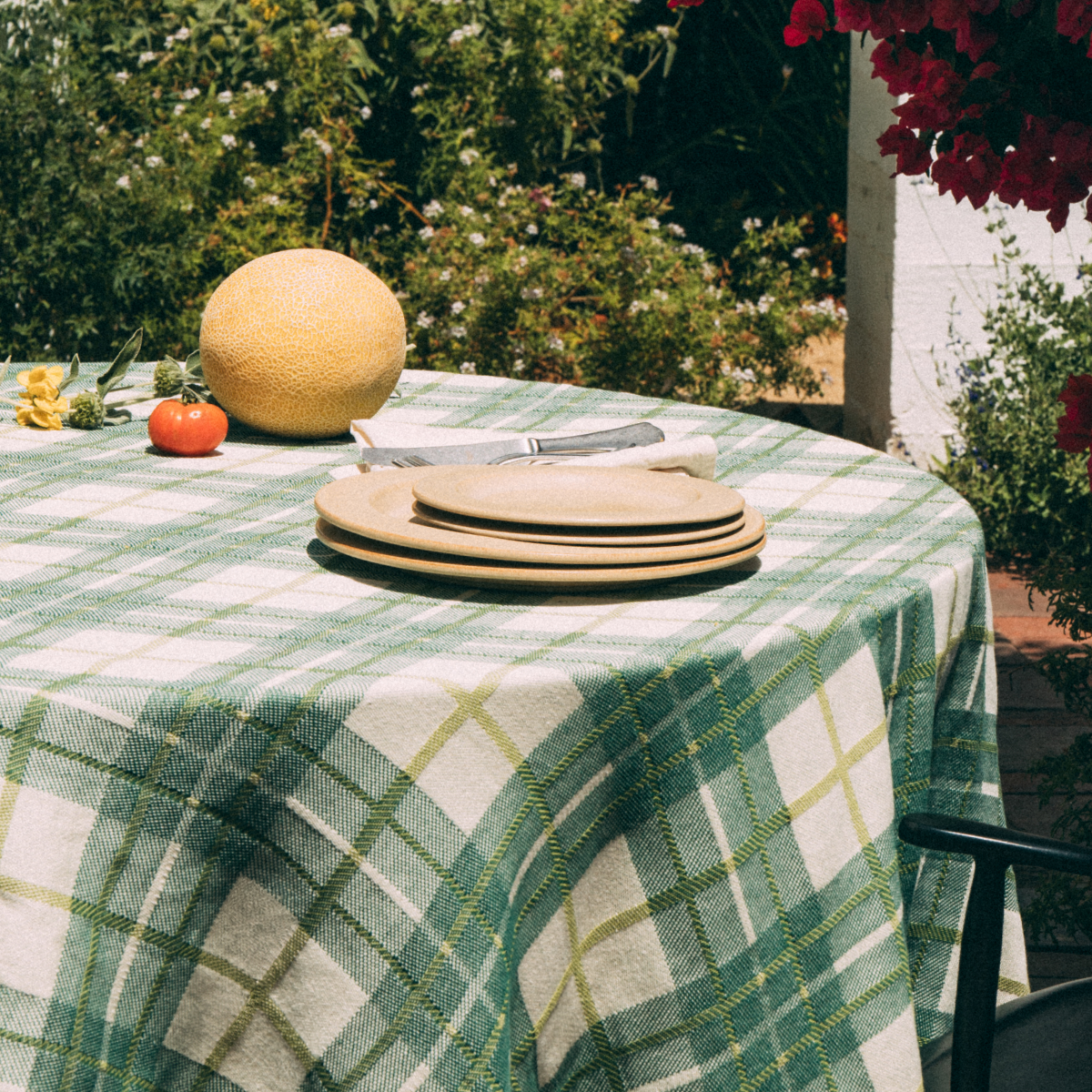 Nicky Kehoe - Tartan Tablecloth in Forest