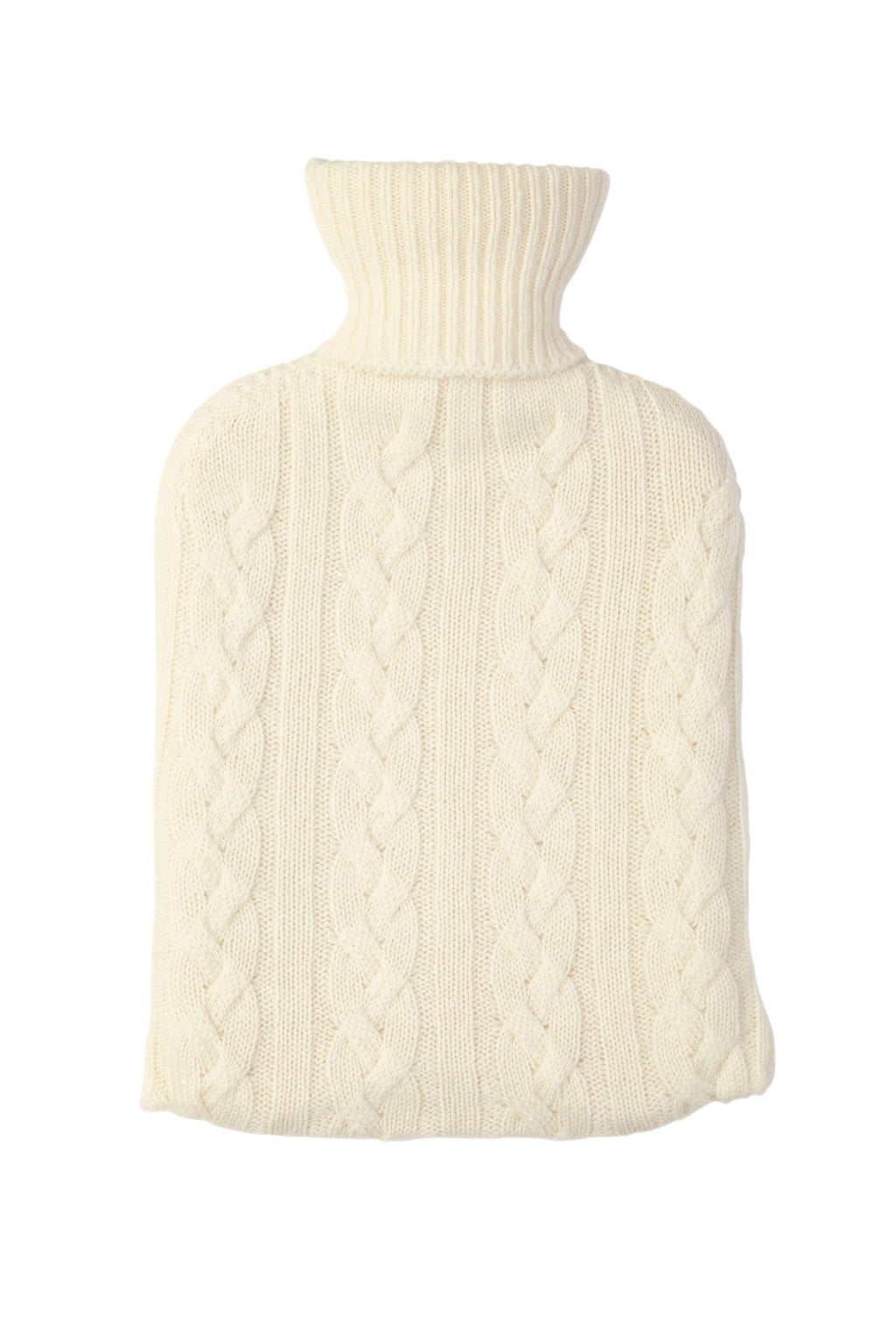 Johnstons of Elgin - Cable White Cashmere Hot Water Bottle