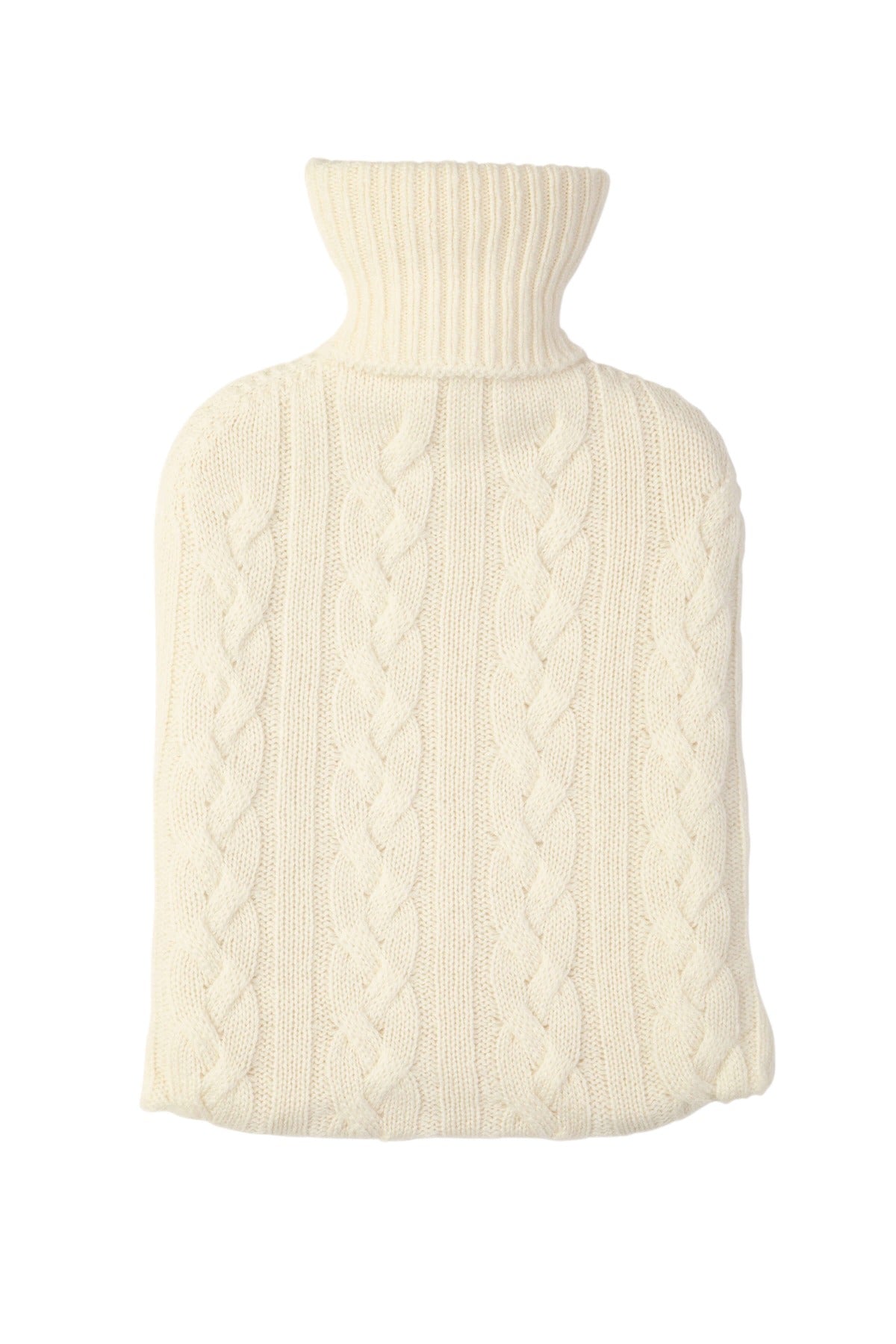 Johnstons of Elgin - Cable White Cashmere Hot Water Bottle