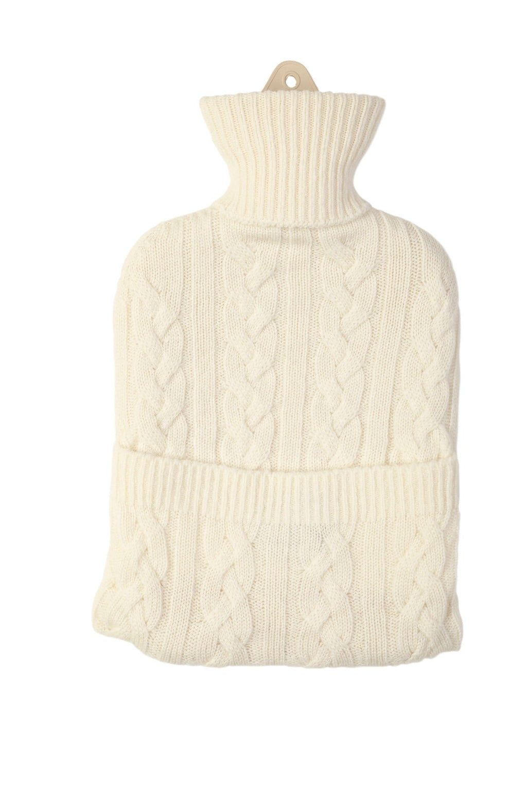 Johnstons of Elgin - Cable White Cashmere Hot Water Bottle