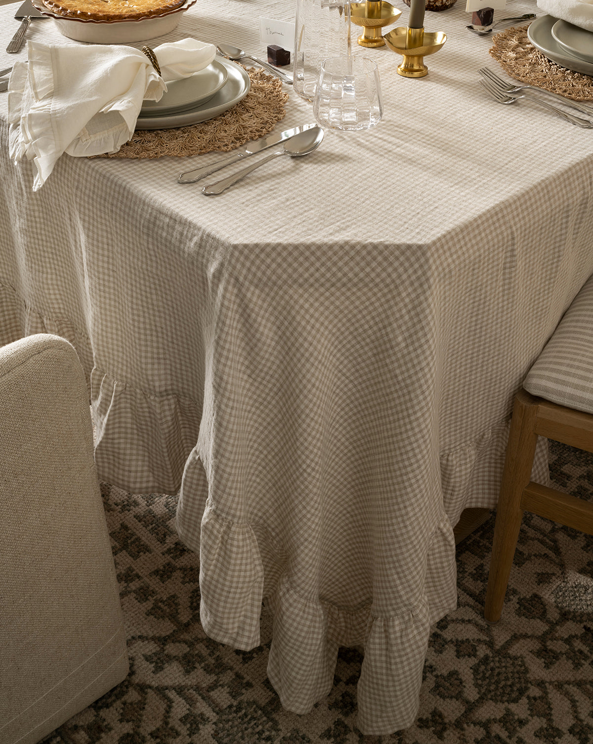 McGee & Co - Catania Linen Ruffle Tablecloth