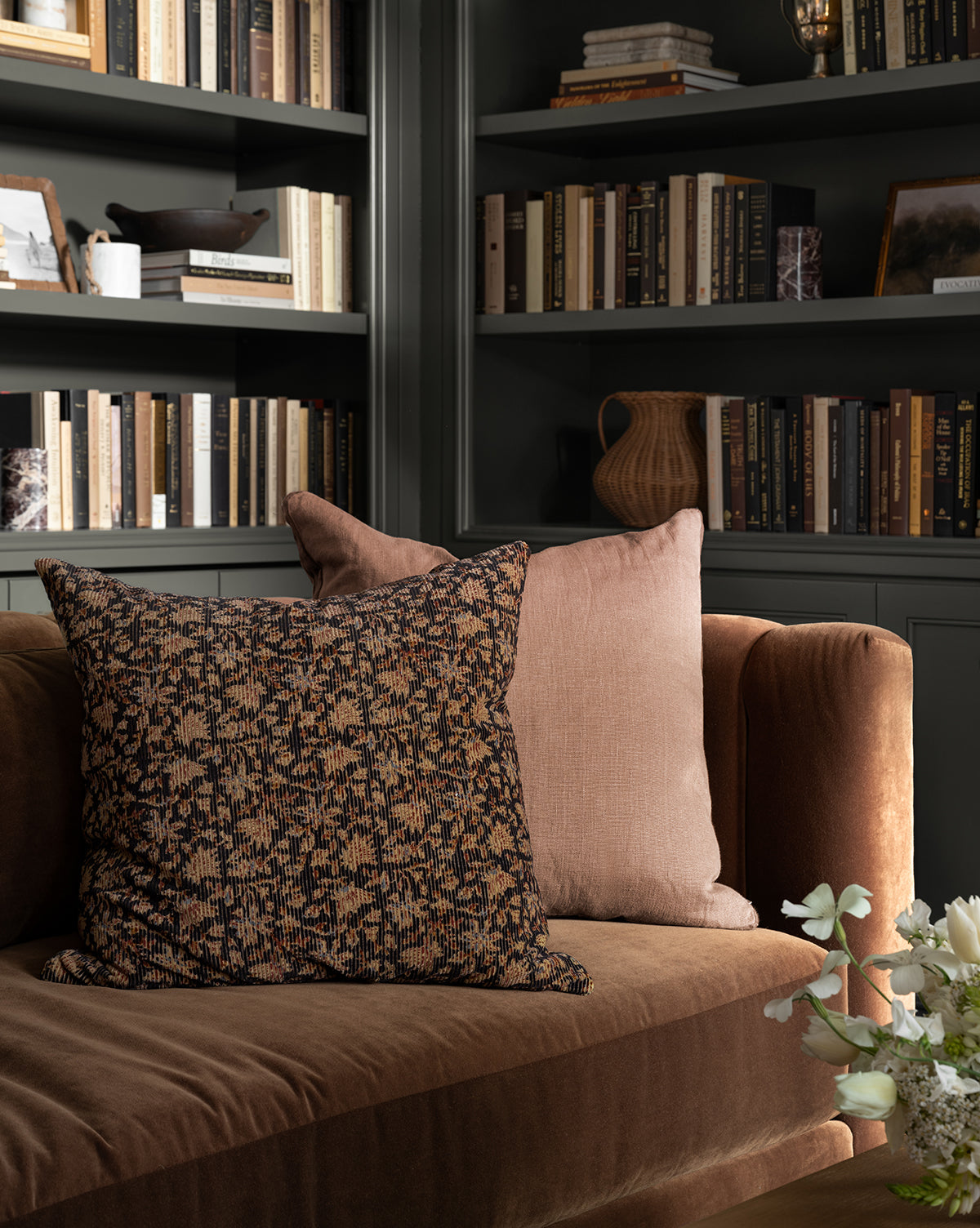 McGee & Co - Isolde Velvet Block Print Pillow Cover