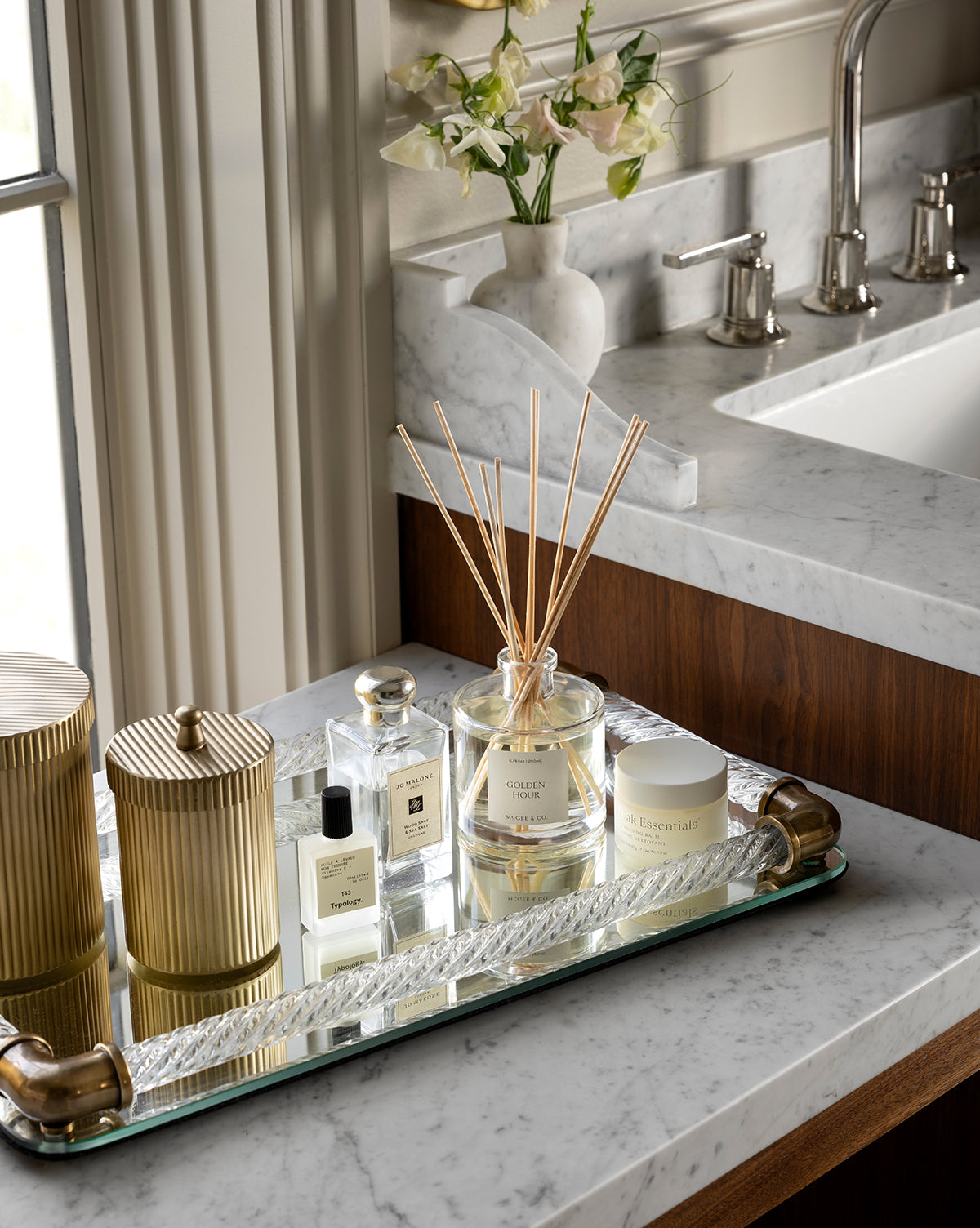 McGee & Co - Rhodes Brass & Glass Tray