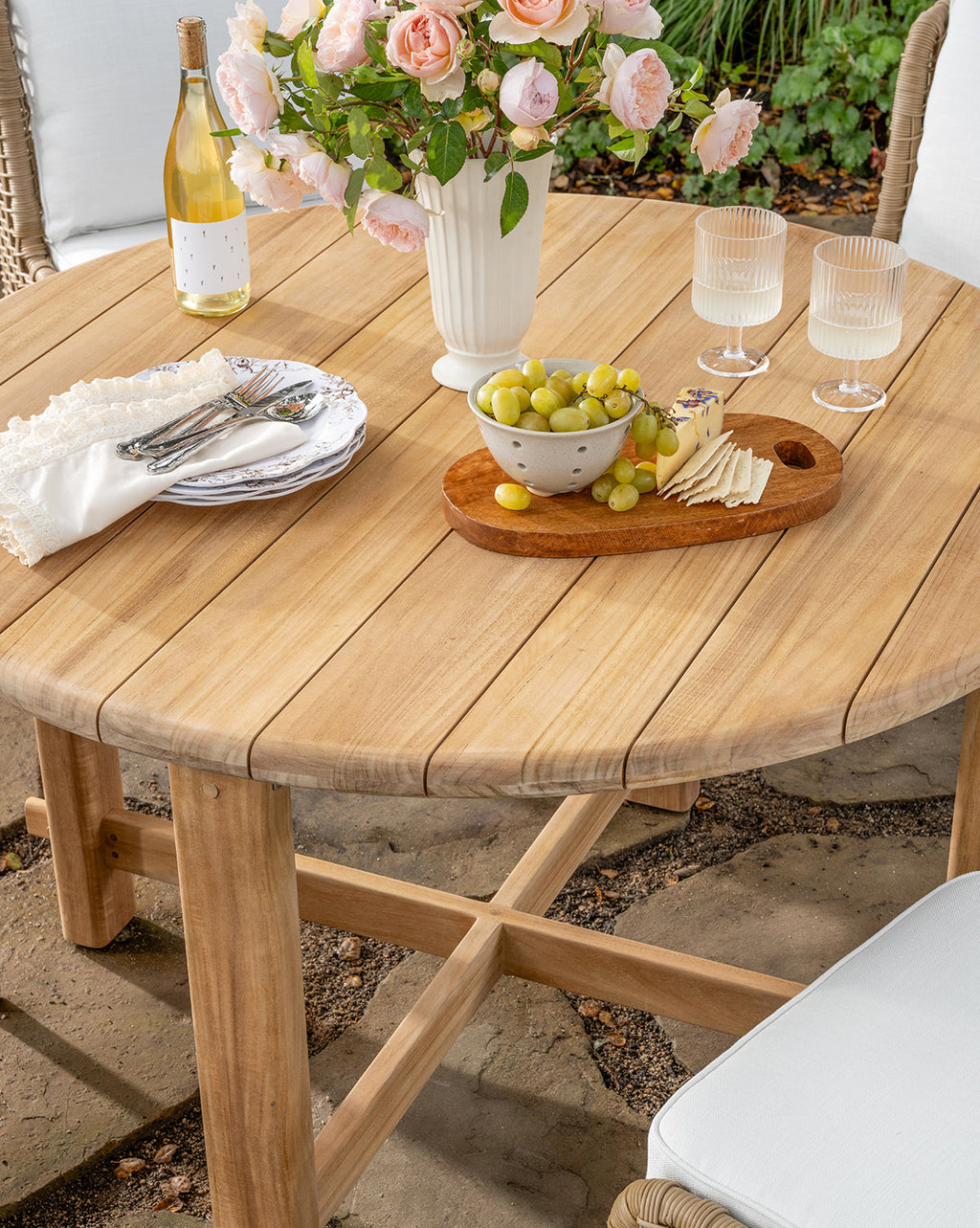 McGee & Co - McCarthy Round Teak Outdoor Dining Table