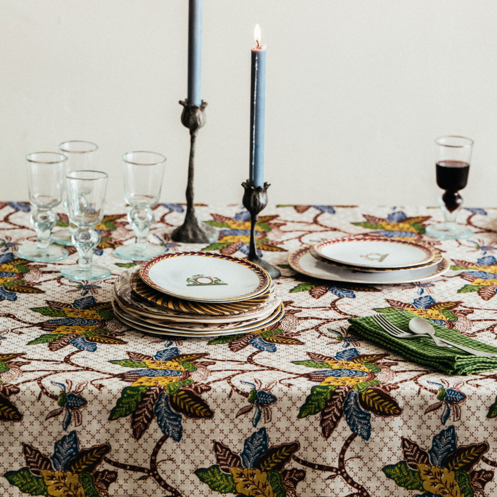Nicky Kehoe - Night Bloom Tablecloth In Citron Medley