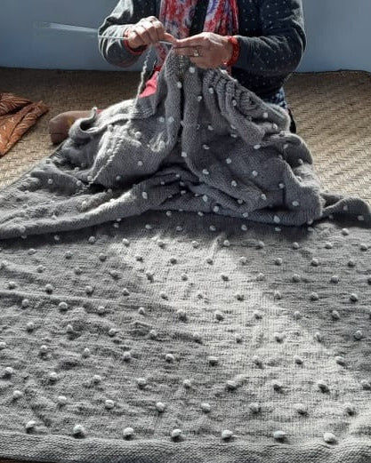 Terra Klay - Mamta Popcorn Knit Wool Blanket