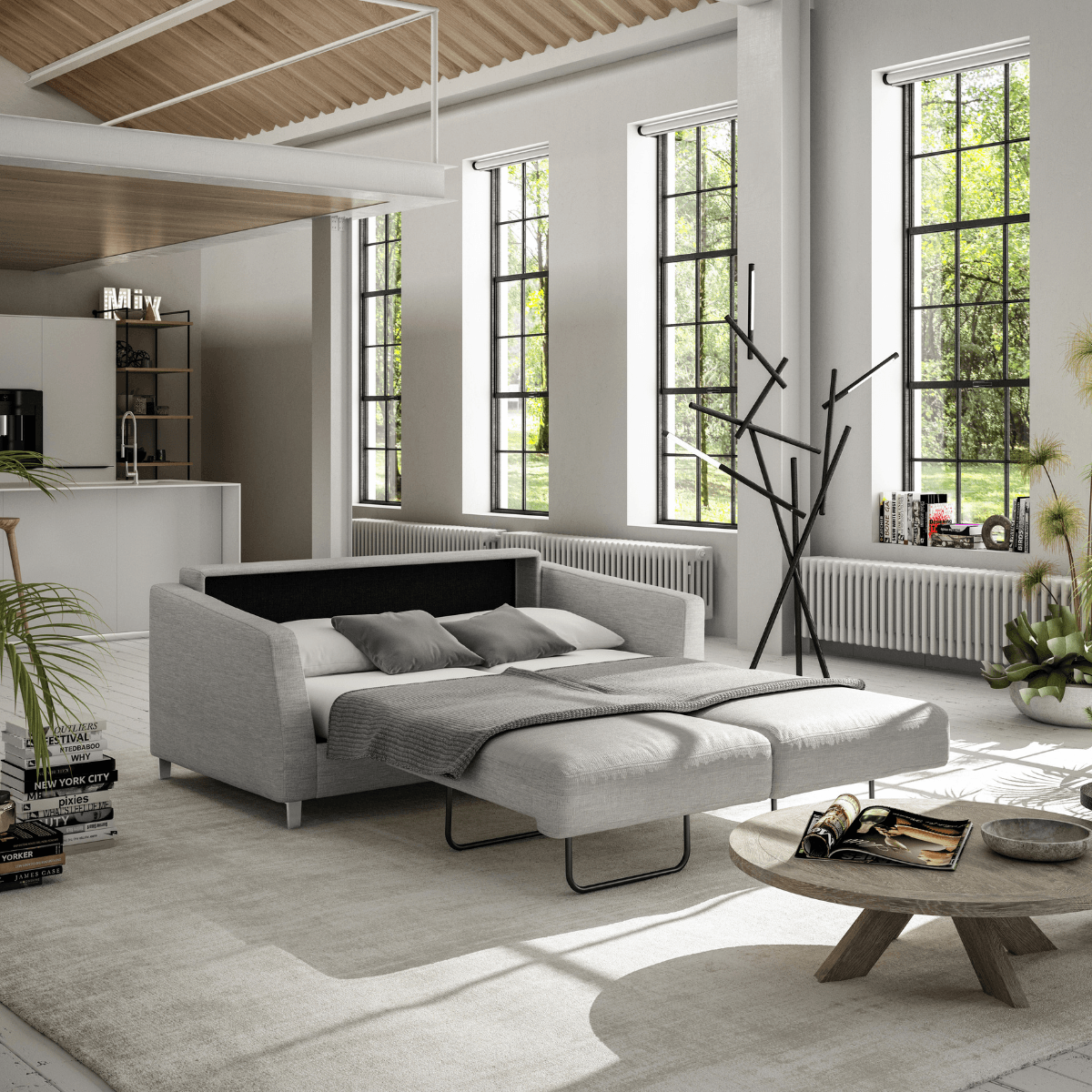Urban Natural - Monika Full Size XL Loveseat Sleeper