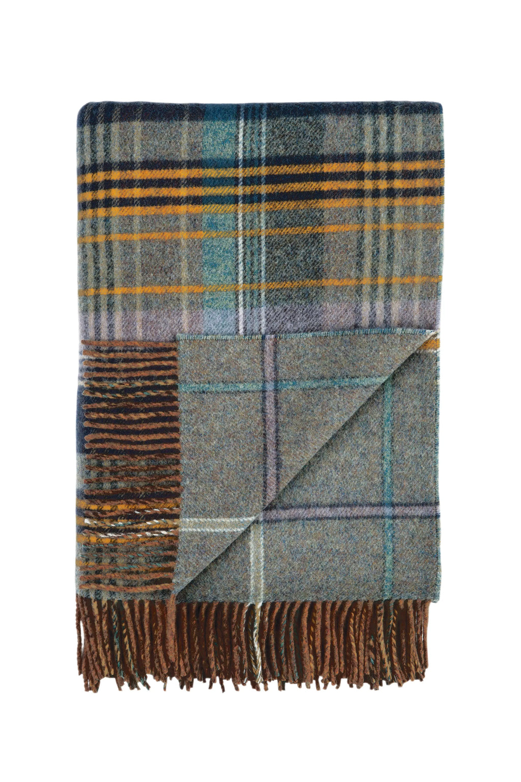 Johnstons of Elgin - Double Face Lambswool Throw in Lovat