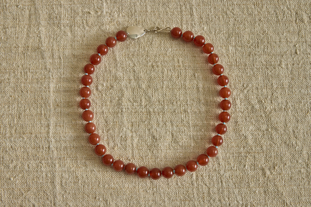 Nicky Kehoe - Carnelian & Silver Stone Link Necklace