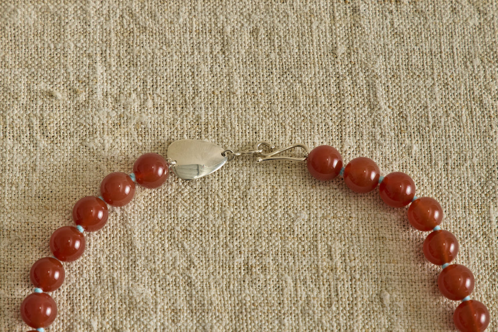 Nicky Kehoe - Carnelian & Silver Stone Link Necklace