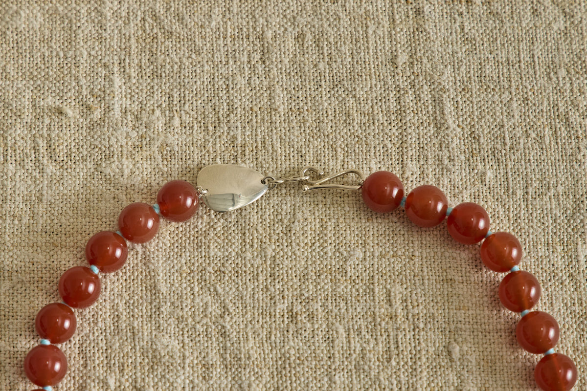 Nicky Kehoe - Carnelian & Silver Stone Link Necklace
