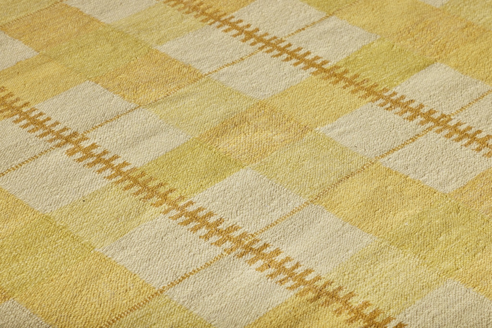 Nicky Kehoe - Yellow Grid Silk Rug, 9'1 x 12'2