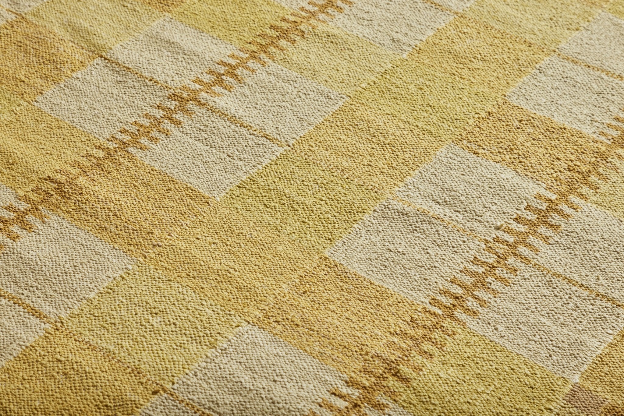 Nicky Kehoe - Yellow Grid Silk Rug, 9'1 x 12'2