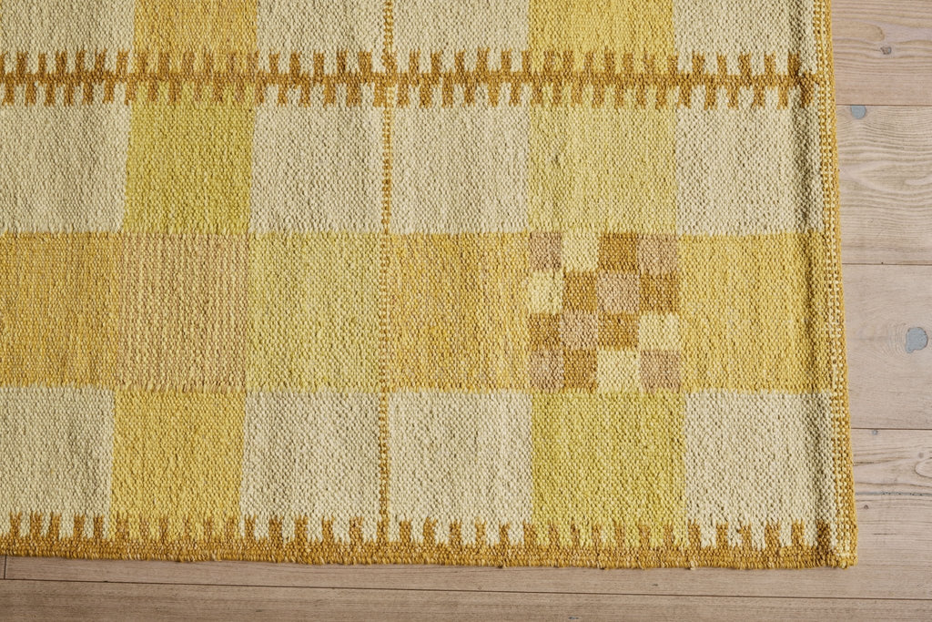 Nicky Kehoe - Yellow Grid Silk Rug, 9'1 x 12'2
