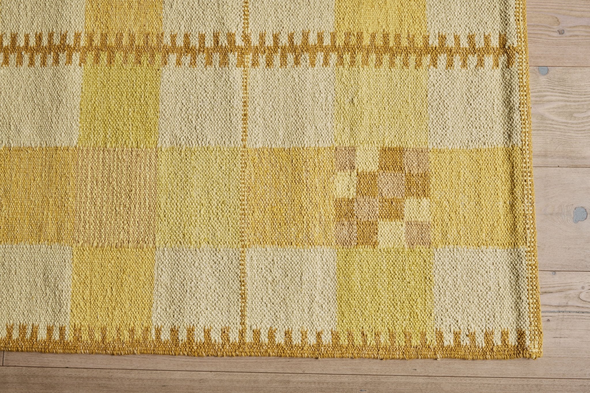 Nicky Kehoe - Yellow Grid Silk Rug, 9'1 x 12'2