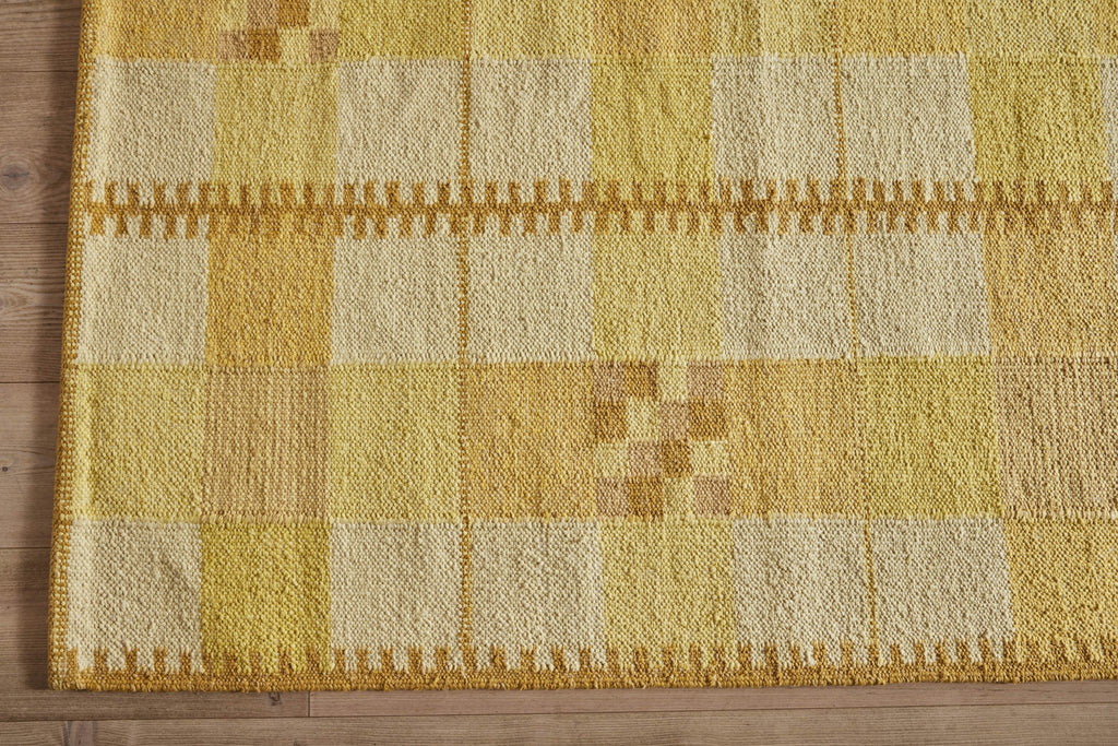 Nicky Kehoe - Yellow Grid Silk Rug, 9'1 x 12'2