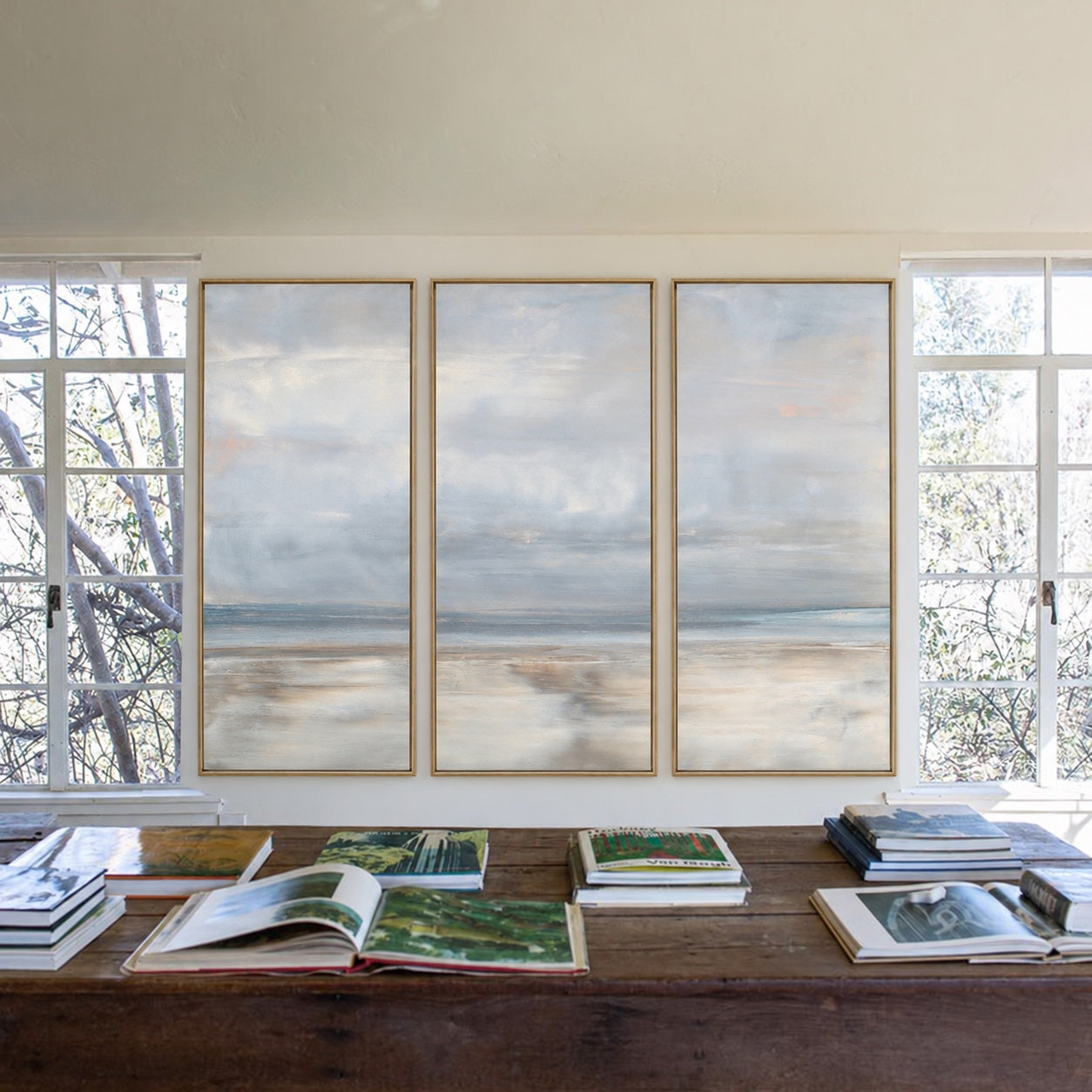 Simpatico Triptych between studio windows